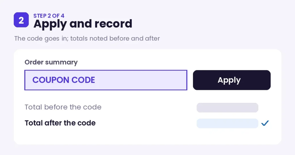 NameSilo checkout test, step 2: Apply and record